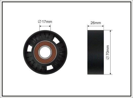 CAFFARO 60-92 SC Tensioner Pulley, V-ribbed belt
