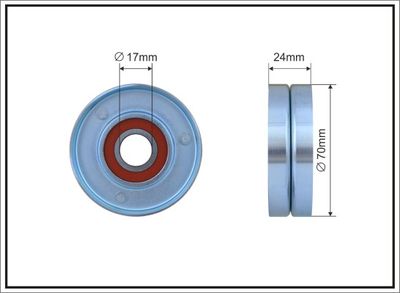 Tensioner Pulley, V-ribbed belt CAFFARO 66-90