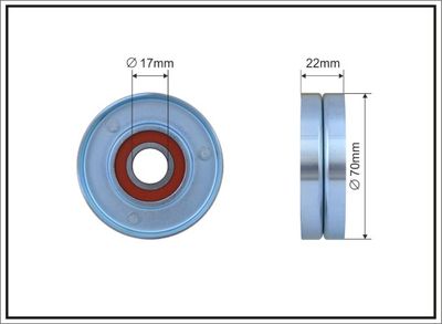 Deflection/Guide Pulley, V-ribbed belt CAFFARO 67-00