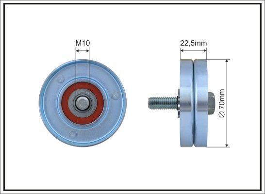 CAFFARO 67-90 Deflection/Guide Pulley, V-ribbed belt