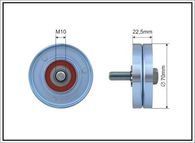 Deflection/Guide Pulley, V-ribbed belt CAFFARO 67-90