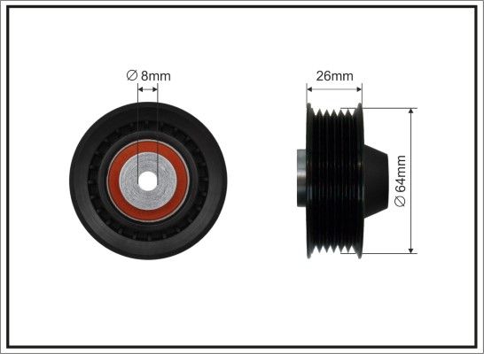 CAFFARO 80-12 Deflection/Guide Pulley, V-ribbed belt