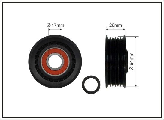 CAFFARO 80-40 Deflection/Guide Pulley, V-ribbed belt