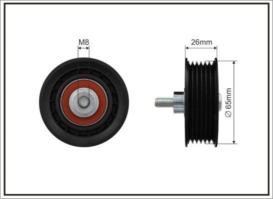 CAFFARO 80-99 Deflection/Guide Pulley, V-ribbed belt