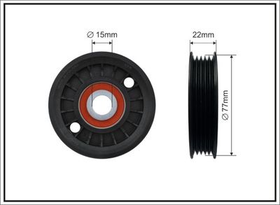 Tensioner Pulley, V-ribbed belt CAFFARO 81-98