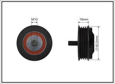 Tensioner Pulley, V-ribbed belt CAFFARO 83-25