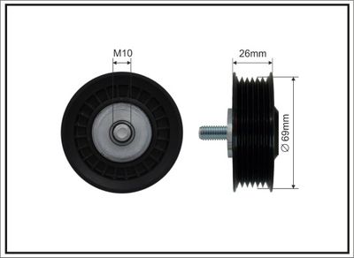 Deflection/Guide Pulley, V-ribbed belt CAFFARO 84-04