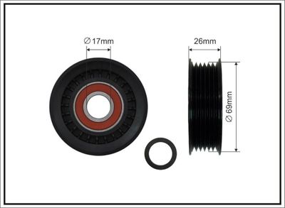Deflection/Guide Pulley, V-ribbed belt CAFFARO 84-91