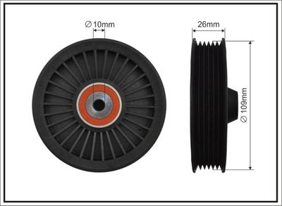 Tensioner Pulley, V-ribbed belt CAFFARO 85-26