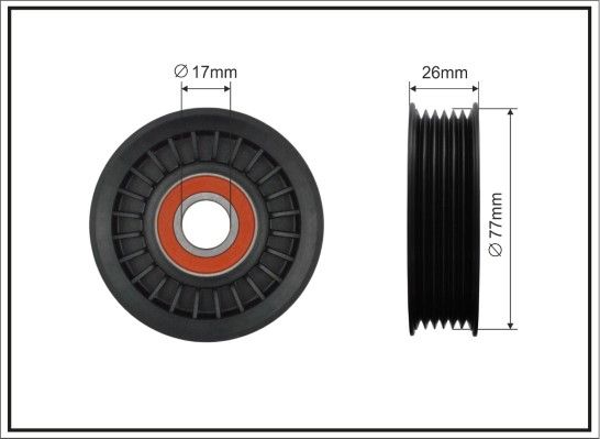 CAFFARO 86-00 Tensioner Pulley, V-ribbed belt