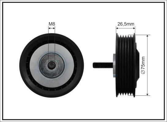 CAFFARO 87-46 Deflection/Guide Pulley, V-ribbed belt