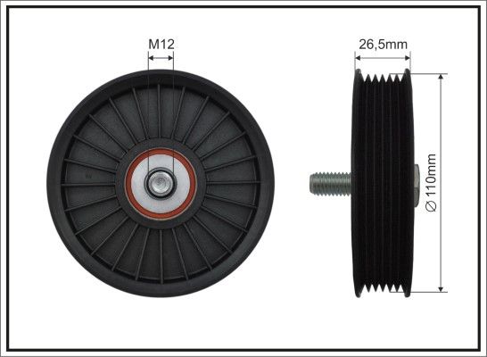 CAFFARO 88-00 Deflection/Guide Pulley, V-ribbed belt