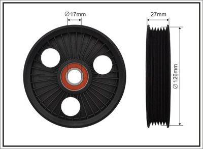 Tensioner Pulley, V-ribbed belt CAFFARO 91-00
