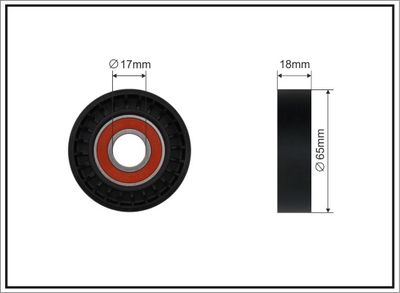 Tensioner Pulley, V-ribbed belt CAFFARO 93-00
