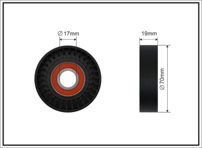 Tensioner Pulley, V-ribbed belt CAFFARO 94-00