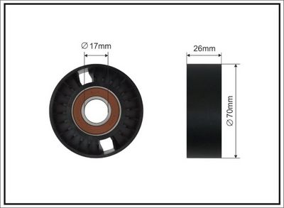 Deflection/Guide Pulley, V-ribbed belt CAFFARO 95-00 SC