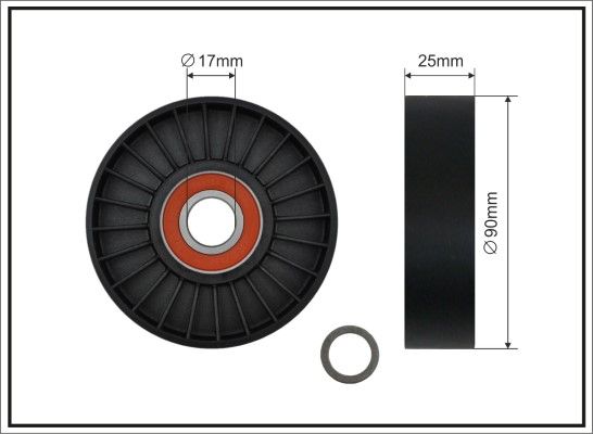 CAFFARO 97-00 Deflection/Guide Pulley, V-ribbed belt