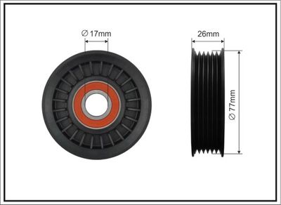 Deflection/Guide Pulley, V-ribbed belt CAFFARO 99-00
