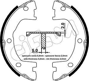 Brake Shoe Set, parking brake CIFAM 153-077