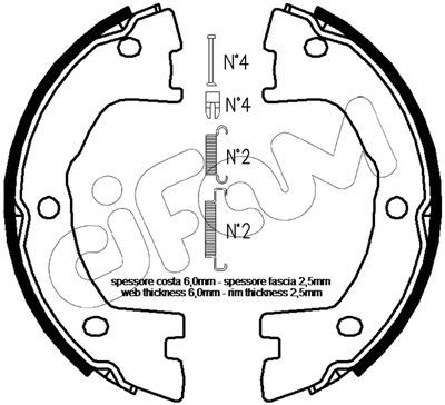 CIFAM 153-097K Brake Shoe Set, parking brake