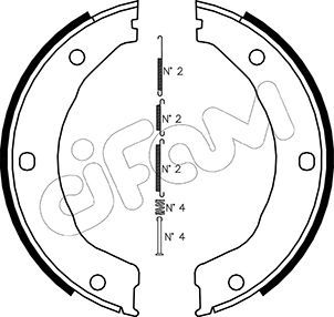 CIFAM 153-145K Brake Shoe Set, parking brake