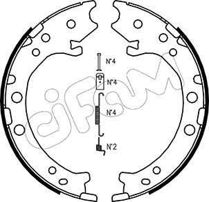 Brake Shoe Set, parking brake CIFAM 153-162K