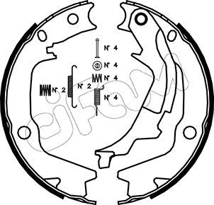 Brake Shoe Set, parking brake CIFAM 153-186K