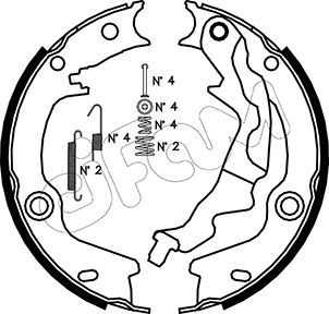 CIFAM 153-187K Brake Shoe Set, parking brake