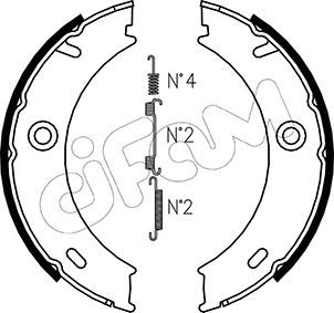 Brake Shoe Set, parking brake CIFAM 153-240K