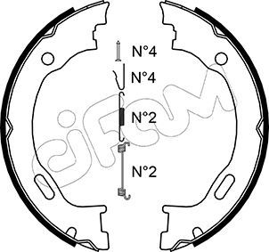 CIFAM 153-242K Brake Shoe Set, parking brake