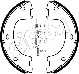 CIFAM 153-249K Brake Shoe Set, parking brake