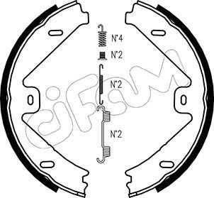 CIFAM 153-250K Brake Shoe Set, parking brake