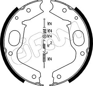 Brake Shoe Set, parking brake CIFAM 153-264K