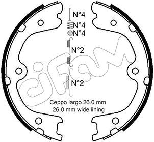 Brake Shoe Set, parking brake CIFAM 153-298K
