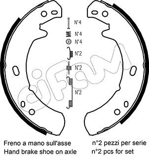 Brake Shoe Set, parking brake CIFAM 153-373K