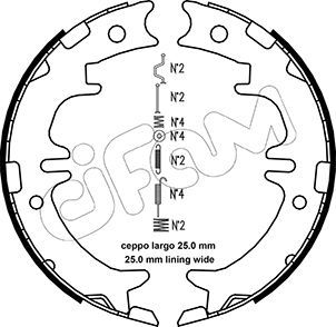 Brake Shoe Set, parking brake CIFAM 153-439K