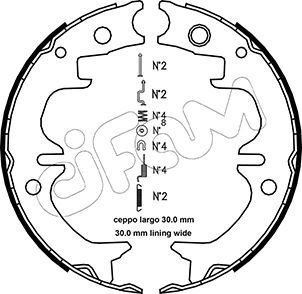 Brake Shoe Set, parking brake CIFAM 153-442K