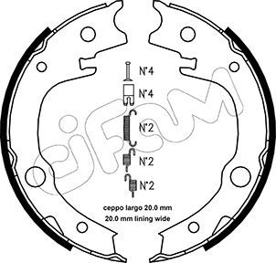 Brake Shoe Set, parking brake CIFAM 153-443K