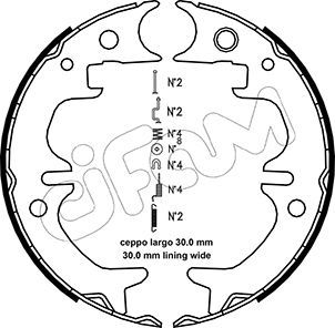 Brake Shoe Set, parking brake CIFAM 153-444K