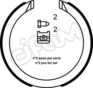 Brake Shoe Set, parking brake CIFAM 153-491K