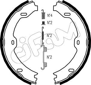 CIFAM 153-243K Brake Shoe Set, parking brake