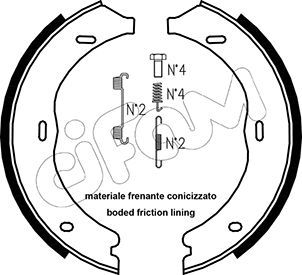 Brake Shoe Set, parking brake CIFAM 153-248K