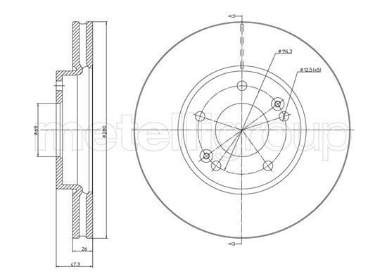 CIFAM 800-1053C Brake Disc