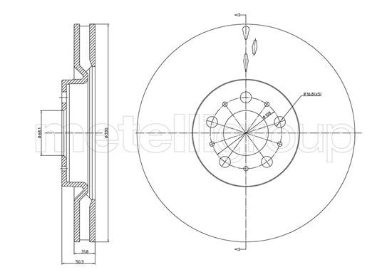 CIFAM 800-1221C Brake Disc