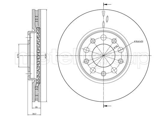 CIFAM 800-1254C Brake Disc