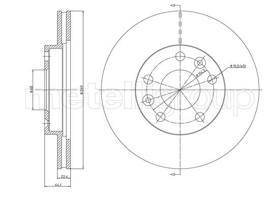 CIFAM 800-1288C Brake Disc
