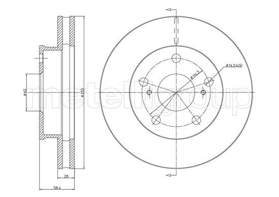 CIFAM 800-1481C Brake Disc