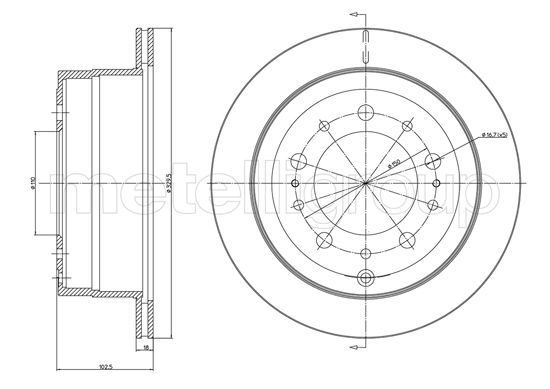 CIFAM 800-1575C Brake Disc