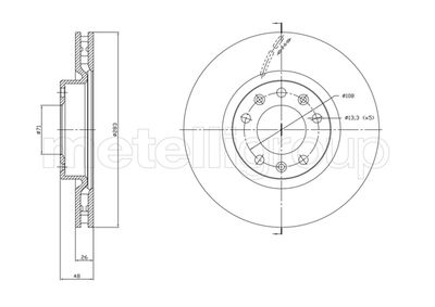 Brake Disc CIFAM 800-1764C