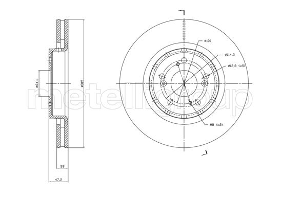 CIFAM 800-1829C Brake Disc